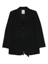 Semicouture Lace-trimmed Button Jacket In Black