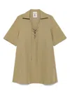 Semicouture Marisa Linen Blend Mini Dress In Neutrals