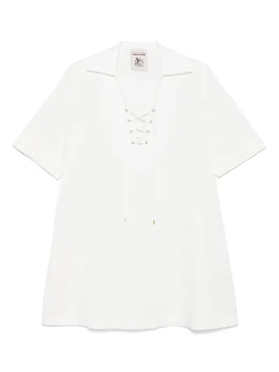 SEMICOUTURE LACE-UP SHIRT DRESS