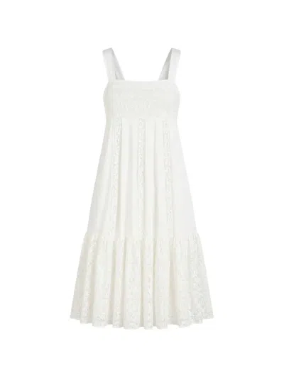 Semicouture Lace-panelled Tiered Maxi Dress In Animal Print