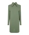 Semicouture Long Sleeve Dress Pointed Collar In Green