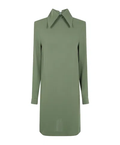 SEMICOUTURE LAPEL LONG-SLEEVED DRESS