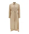 Semicouture Philipa Envers Satin Long Chemisier In Nude
