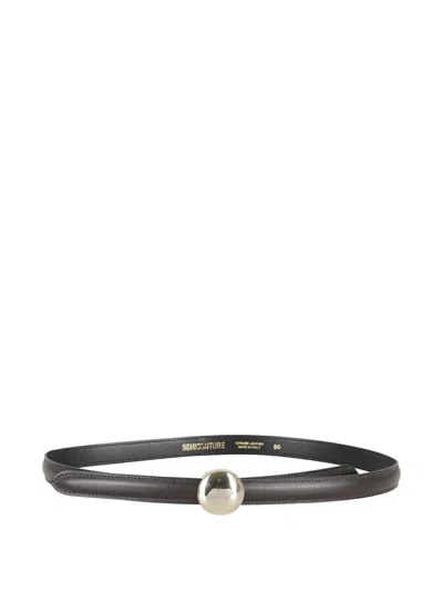 Semicouture Leather Belt In Black