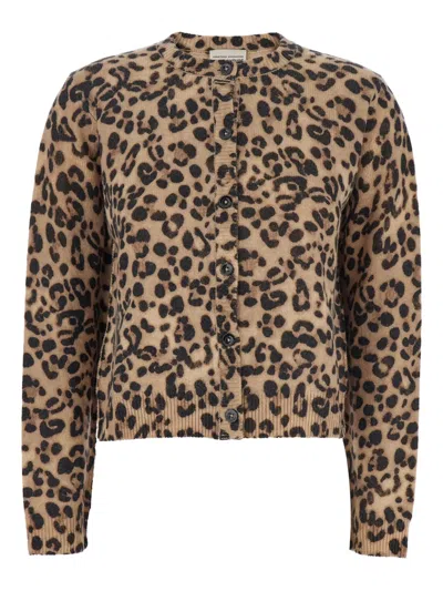 SEMICOUTURE LEOPARD-PRINT BUTTON-UP CARDIGAN