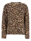 Semicouture Animalier Round Neck Pull In Brown