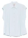 Semicouture Semi Couture Short-sleeve Shirt With Soft Pleating Details