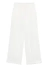 Semicouture Linen Flared Trousers In White
