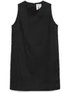 Semicouture Linen Mini Dress In Black