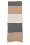 Semicouture Semi Couture Linnet Scarf With Striped Pattern In Multicolor Almond In Brown