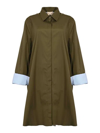 Semicouture Livia Dress In Cotton Poplin In Blue