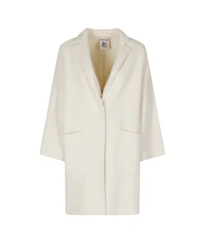 Semicouture Logo Coat In Neutral