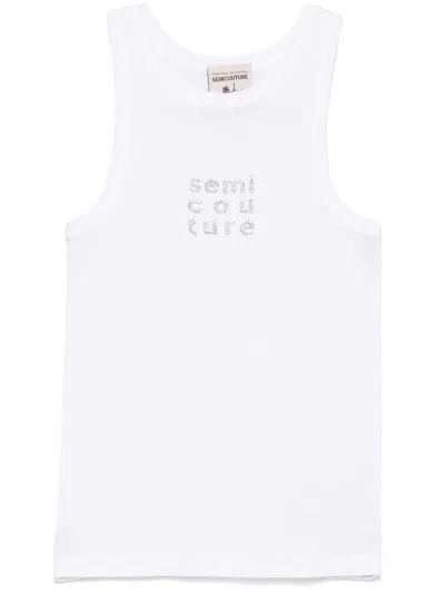 SEMICOUTURE LOGO-EMBELLISHED TANK TOP