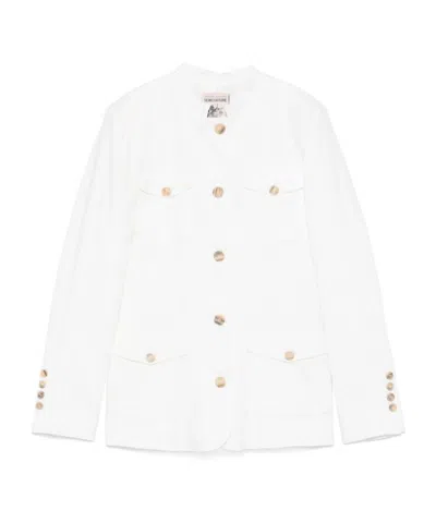 Semicouture Long Sleeve Casual Jacket In White