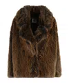 Semicouture Long Sleeve Hook And Loop Fur In Brown