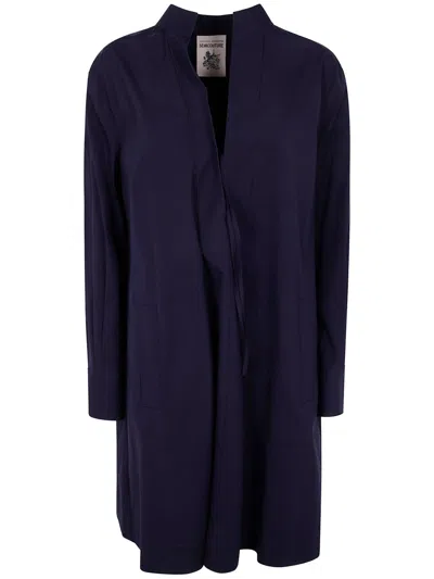 Semicouture Long-sleeve Midi Dress In Blue