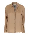 Semicouture Beige Shirt With Classic Collar And Button Closure In Nude