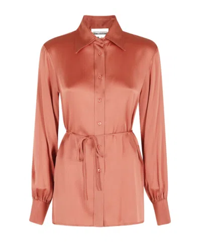 Semicouture Juana Tie-waist Shirt In Orange