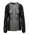 Semicouture Black Crew Neck Blouse In Black