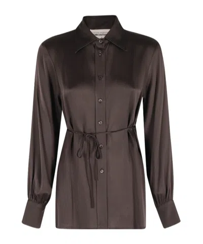 Semicouture Long-sleeved Shirt In Burgundy