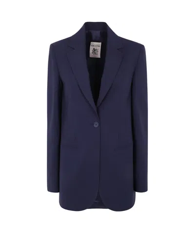 Semicouture Long-sleeved Suit Coat In Black