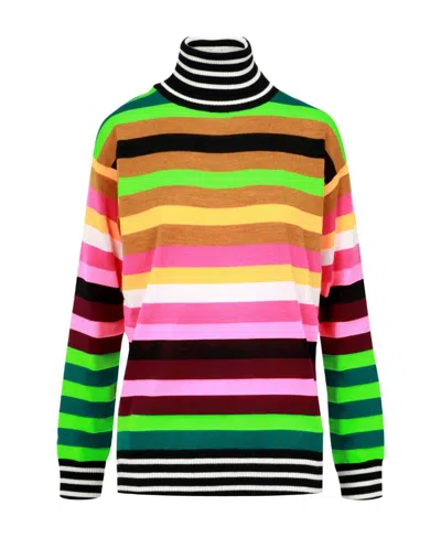 Semicouture Long-sleeved Sweater In Multicolor