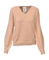 Semicouture Long-sleeved Sweater In Nude