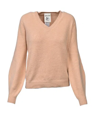 Semicouture Long-sleeved Sweater In Nude