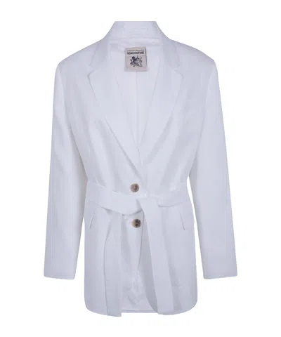 Semicouture Long-sleeve Blazer In White