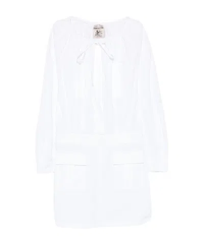Semicouture Long-sleeve Dress In White
