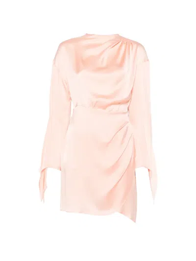 Semicouture Long-sleeve Mini Dress In Pink