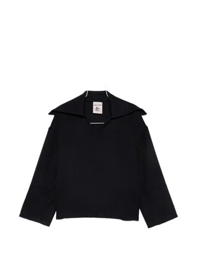 Semicouture Cashmere Wool Long-sleeve Blazer In Black