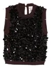 Semicouture Lorena Sequin-embellished Sleeveless Top In Brown