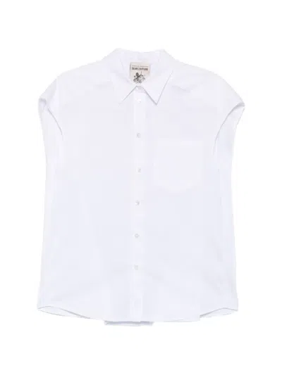 Semicouture Lottie Chest-pocket Sleeveless Shirt In White