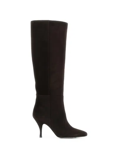 Semicouture Lucinda Pointed-toe Knee-high Boots In Brown