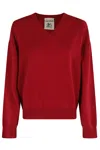 Semicouture Semi Couture V-neck Ruby Sweater With Long Sleeves In Red