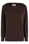 Semicouture Semi Couture Jupiner Boat Neck Sweater In Brown