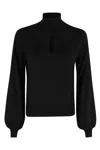 Semicouture Semi Couture Ulysse High-collar Black Wool Top In Black