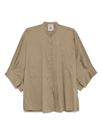 Semicouture Manuela Cotton Shirt In Green