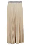 Semicouture Semi Couture Marina Pleated Multicolor Skirt With Elastic Waistband