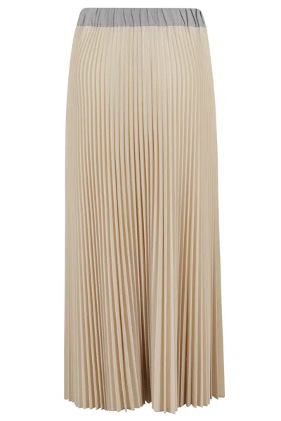 SEMICOUTURE MARINA PLEATED MULTICOLOR SKIRT WITH ELASTIC WAISTBAND