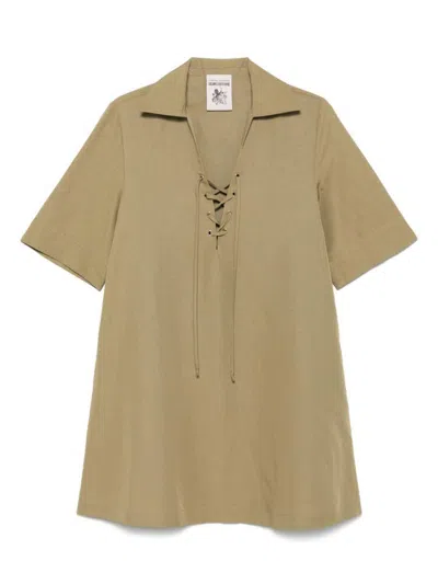 SEMICOUTURE SEMICOUTURE MARISA LINEN BLEND MINI DRESS