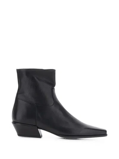 Semicouture Flat Ankle Boot Woman Color Black In Multi
