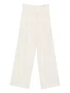Semicouture High-waisted Wide-leg Wool Blend Trousers In Multi
