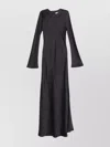 Semicouture Maxi Dress With Flared Cuffs And Sleeves In Black
