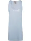 Semicouture Sequin Scoop Neckline Sleeveless Dress In Blue