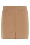 Semicouture Mini Skirt In Desert-inspired Beige With Seam Details In Nude