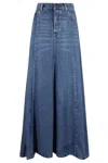 Semicouture Semi Couture Mirella Flared Denim Skirt In Blue