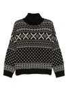 Semicouture Geometric Patterned Sweater In Black