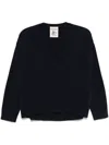 Semicouture Semi Couture Relaxed Fit Deep V-neck Blue Sweater